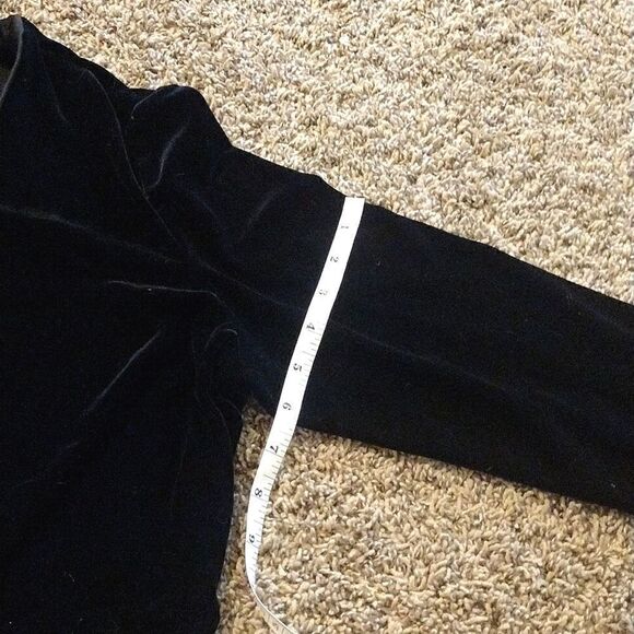 Alex Evenings Women's Solid Black Velvet Textured Open Front Cardigan Cover up - Picture 9 of 15